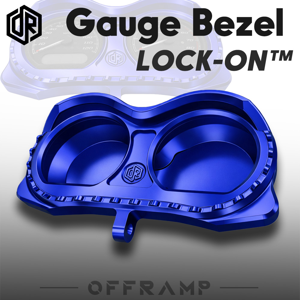 OFFRAMP LOCK-ON™ Gauge Bezel – CNC Machined Blue Anodized Finish for Harley Road Glide Touring