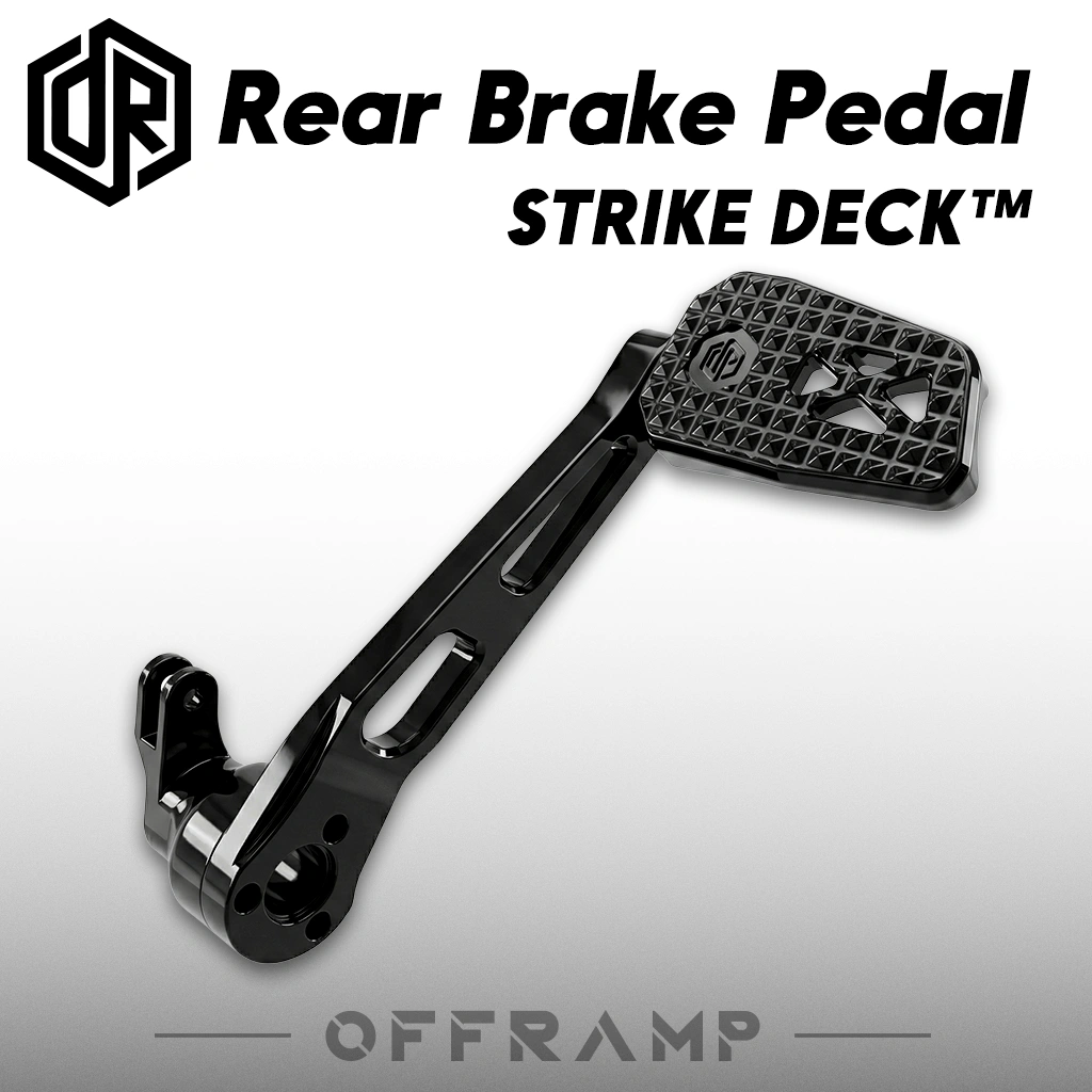 OFFRAMP STRIKE DECK™ Rear Brake Pedal for Harley Touring Models 1999–2025, CNC Billet Aluminum, Multiple Colors