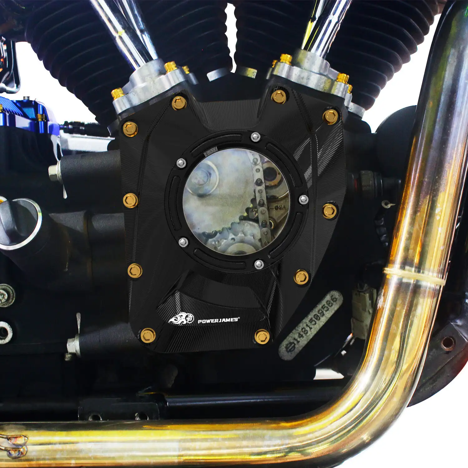 Black Engine Cam Cover for Harley Touring Models 2001-2016, Softail & Dyna Models 2001-2017 - Image 8