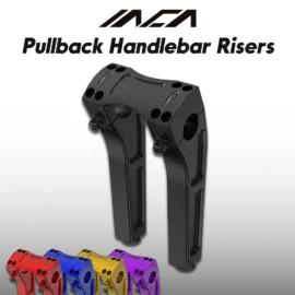 INCA 8 inch 10 inch 12 inch Pullback Handlebar Risers for Harley Touring Models Softail Models Dyna Models – Multiple Color Options