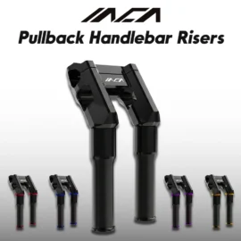 INCA 7 inch 9 inch Pullback Handlebar Risers for Harley Touring Models Softail Models Dyna Models – Multiple Color Options