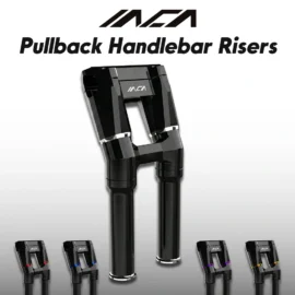 INCA 8 inch 10 inch 12 inch Pullback Handlebar Risers for Harley Touring Models Softail Models Dyna Models – Multiple Color Options